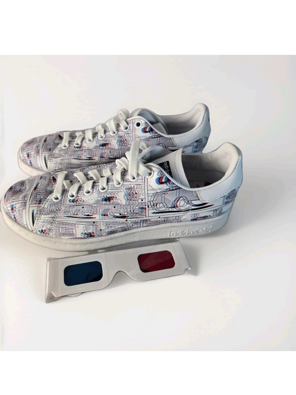 Disney Adidas Mickey Mouse Comic Strip W/3D Glasses Stan Smith Size 7 Mens